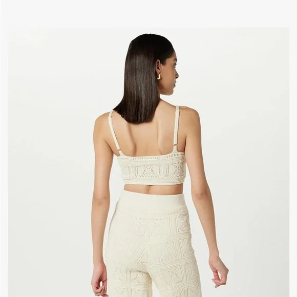 NWT THE DROP 100% cotton Diza Crochet Bralette, birch (M) - Picture 2 of 9